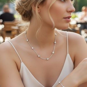 Stainless Steel CZ Necklace & Bracelet 💧