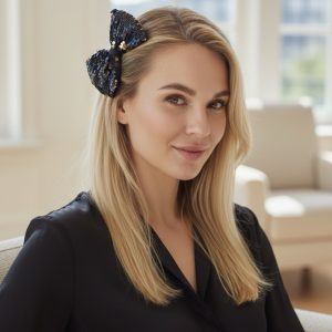 Girls Sequin Hair Bow Clips (per bow)