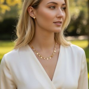 Stainless Steel Diamanté 🍀Necklace & Bracelet 💧