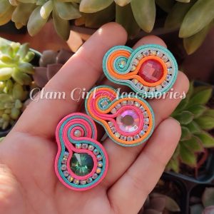 Mini Crystal Soutache Earrings
