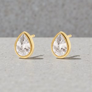 Stainless Steel Waterdrop CZ Studs💧