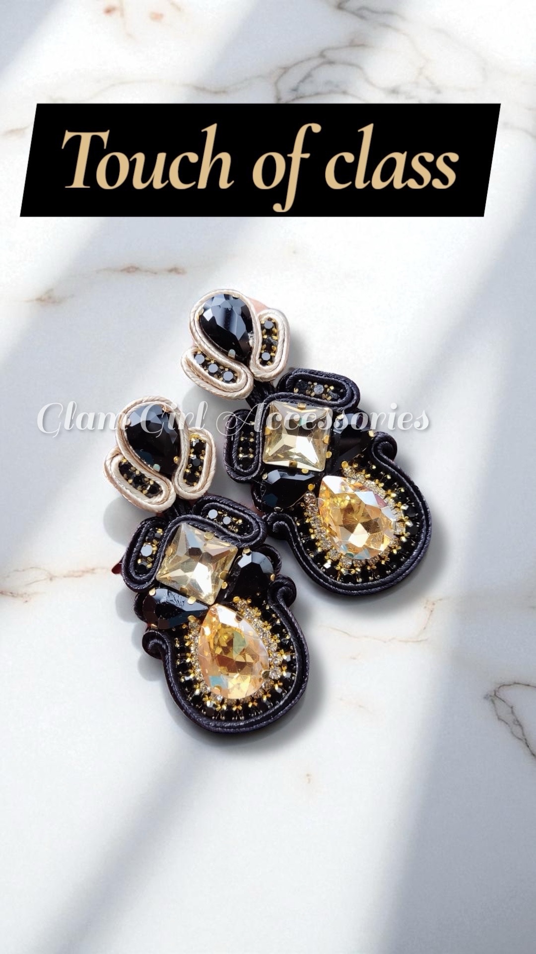 Brooklyn Crystal Soutache Earrings