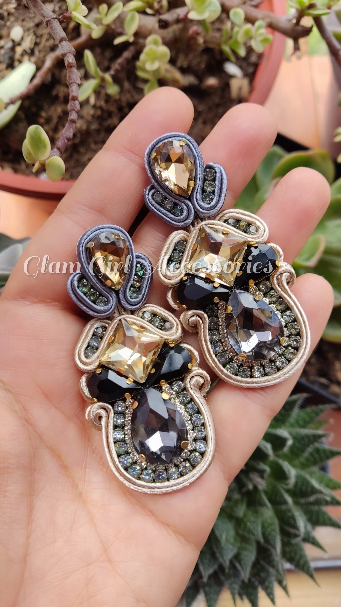 Brooklyn Crystal Soutache Earrings - Image 7