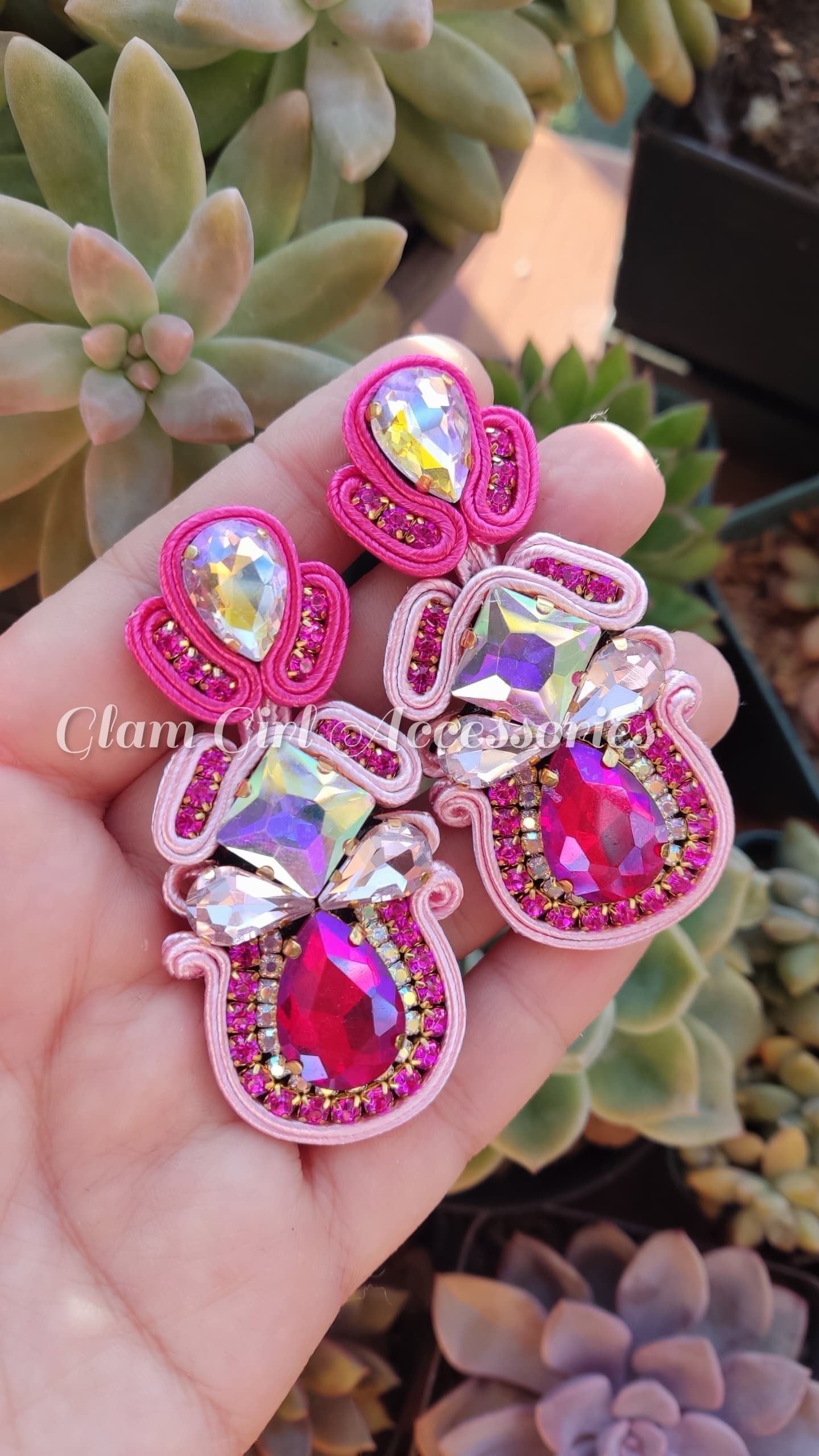 Brooklyn Crystal Soutache Earrings - Image 3
