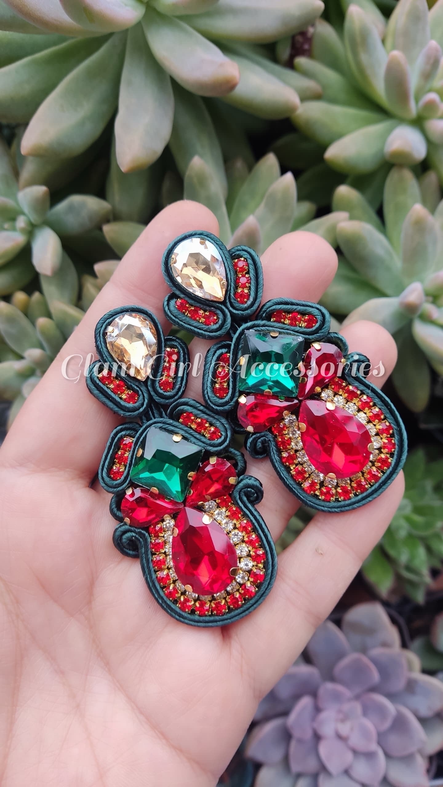 Brooklyn Crystal Soutache Earrings - Image 5