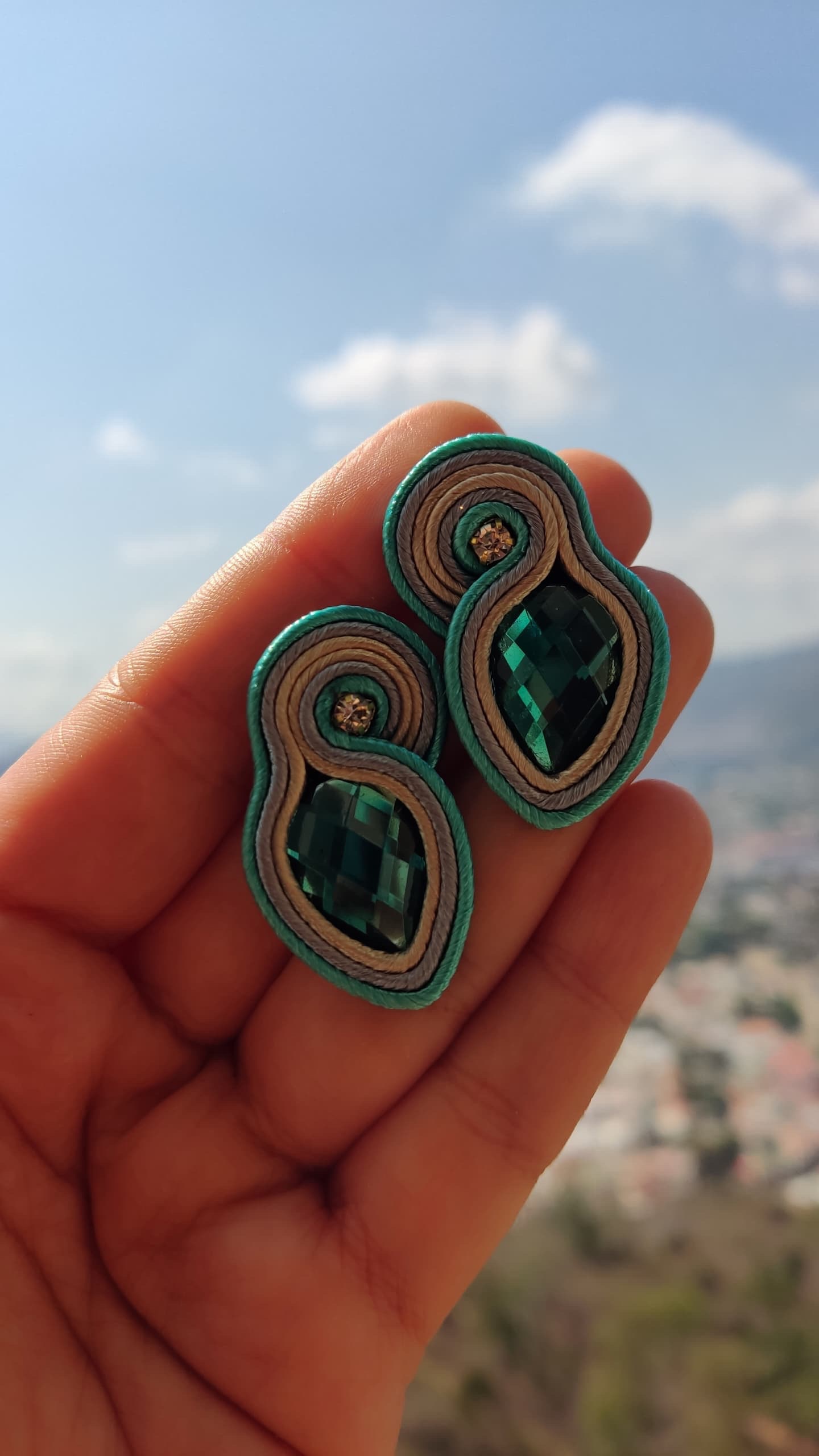 Zetske Crystal Soutache Earrings - Image 4