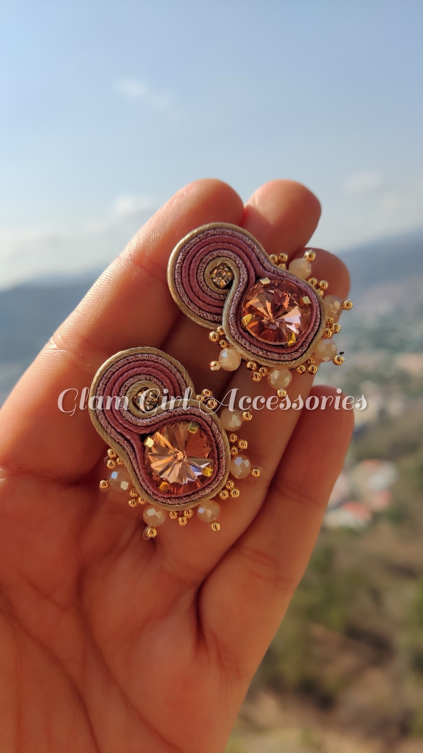 Leandi Crystal Soutache Earrings