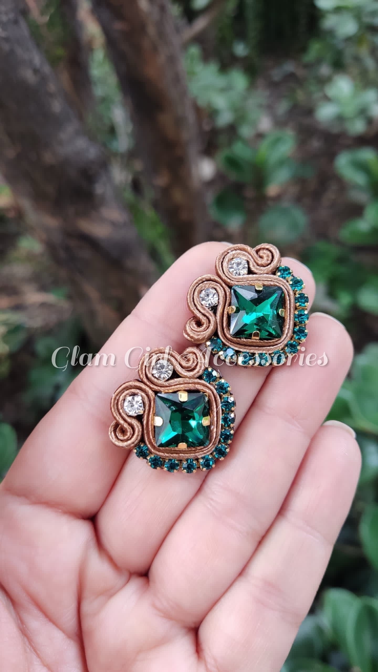 Janke Crystal Soutache Earrings - Image 4