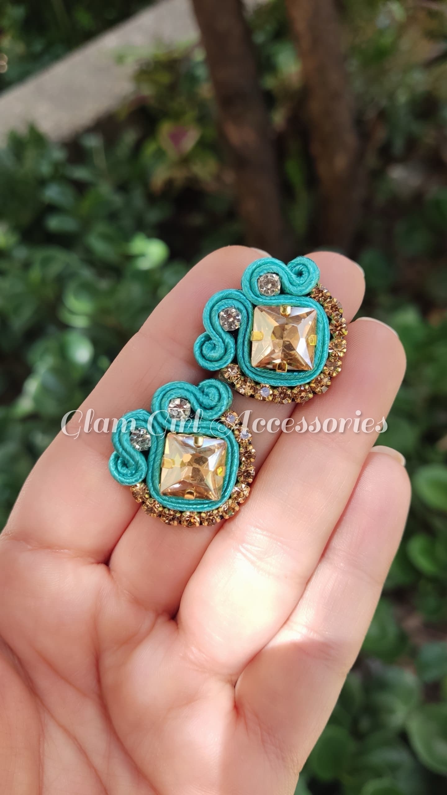 Janke Crystal Soutache Earrings - Image 7