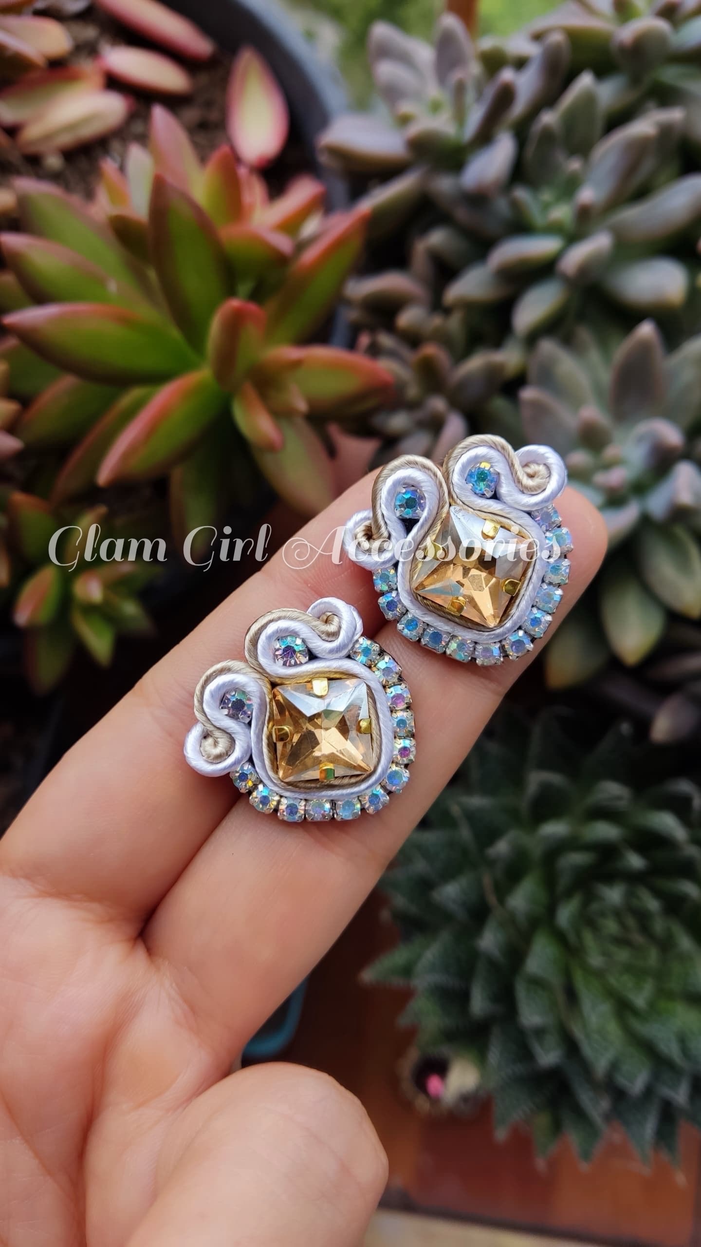 Janke Crystal Soutache Earrings