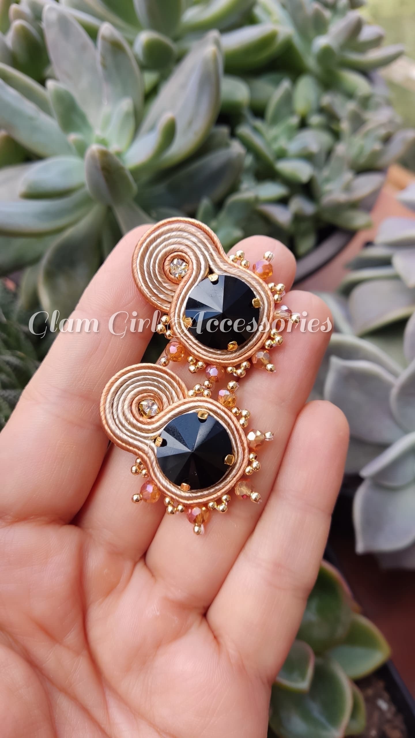 Leandi Crystal Soutache Earrings - Image 3