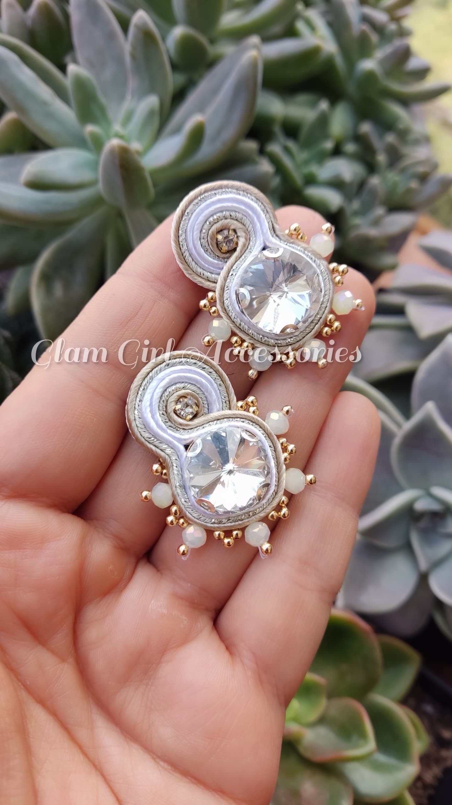 Leandi Crystal Soutache Earrings - Image 4