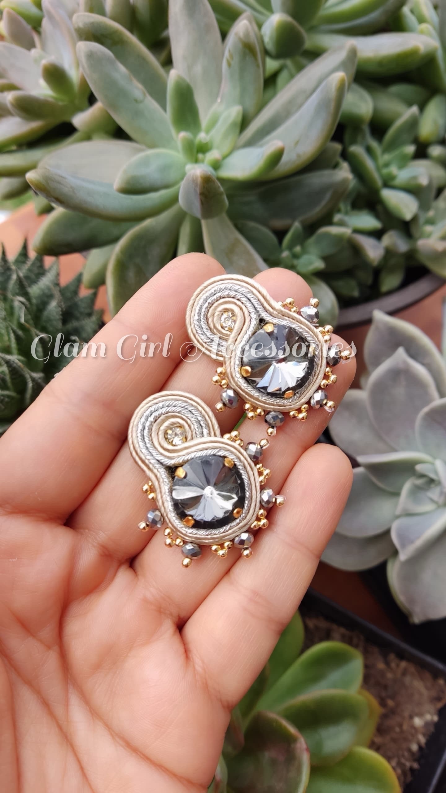 Leandi Crystal Soutache Earrings - Image 5