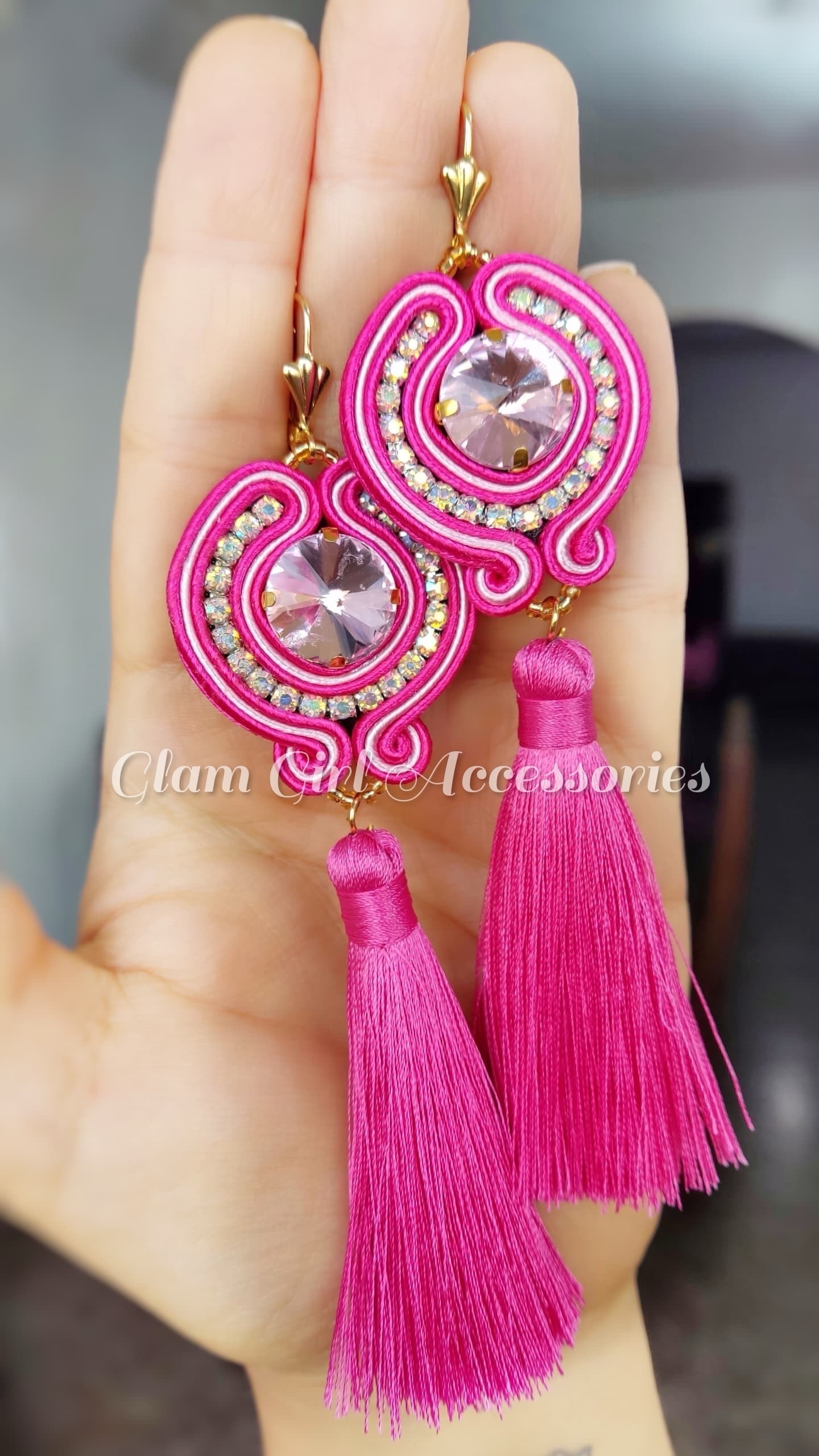 Charlene Crystal Soutache Earrings