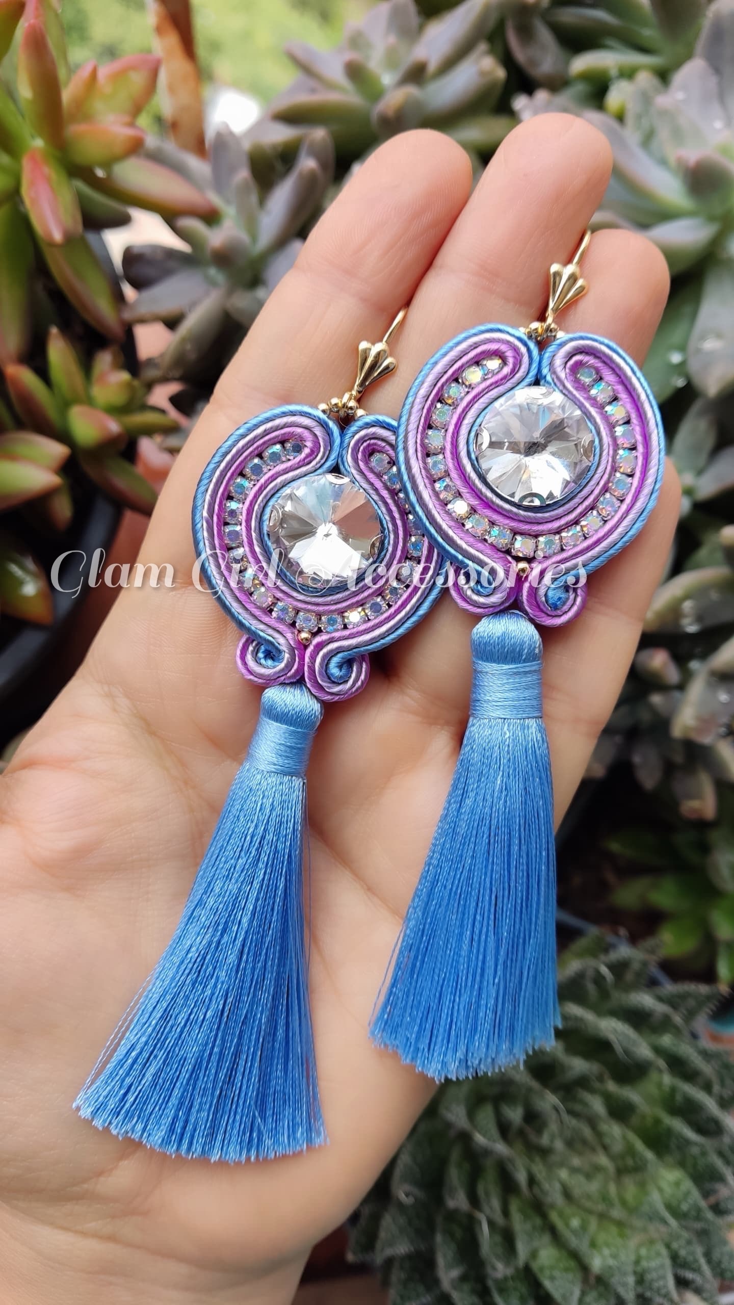 Charlene Crystal Soutache Earrings - Image 6