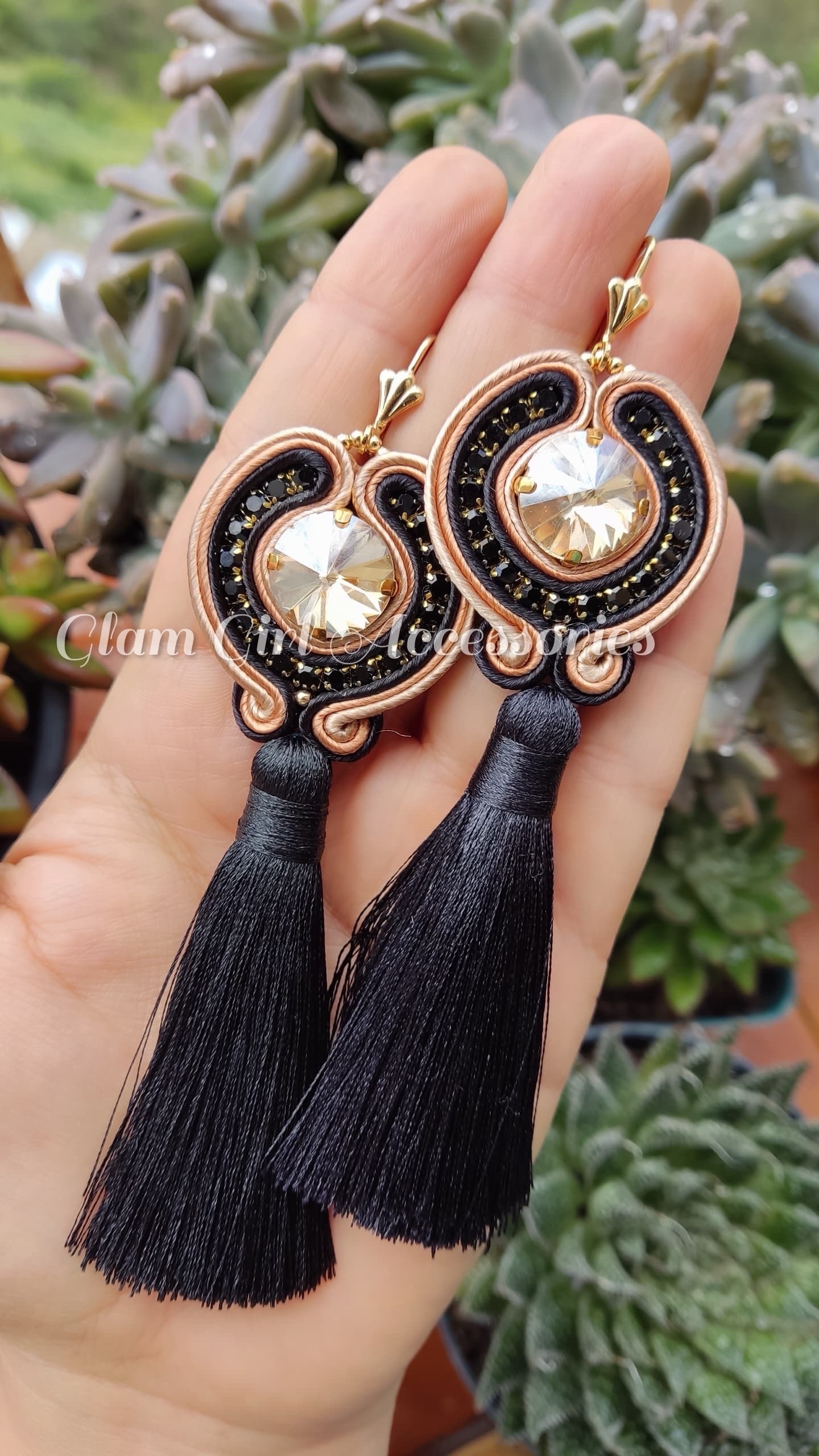 Charlene Crystal Soutache Earrings - Image 3