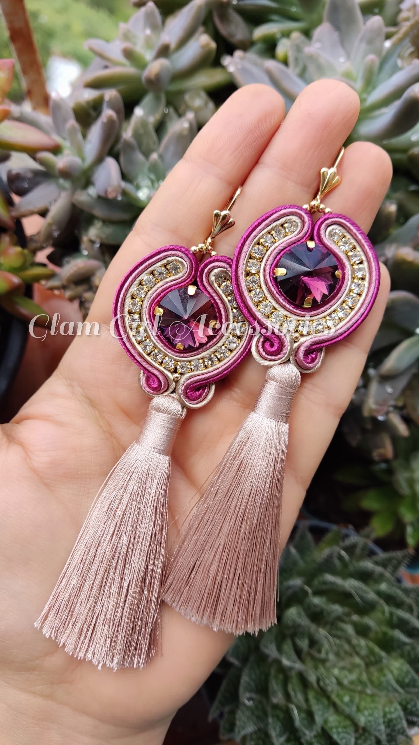 Charlene Crystal Soutache Earrings - Image 7