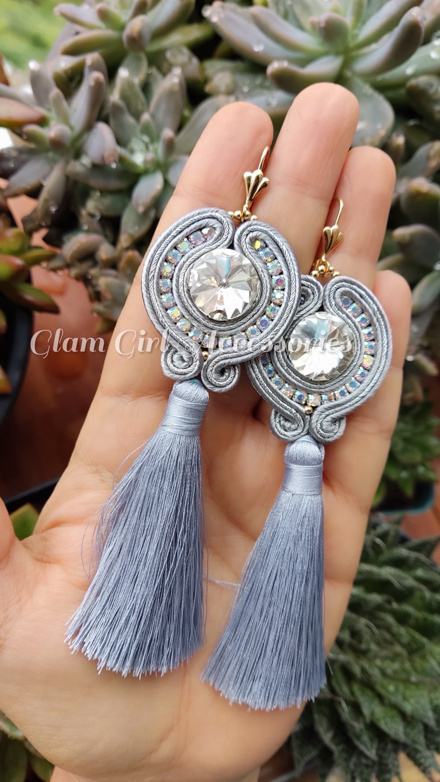 Charlene Crystal Soutache Earrings - Image 8