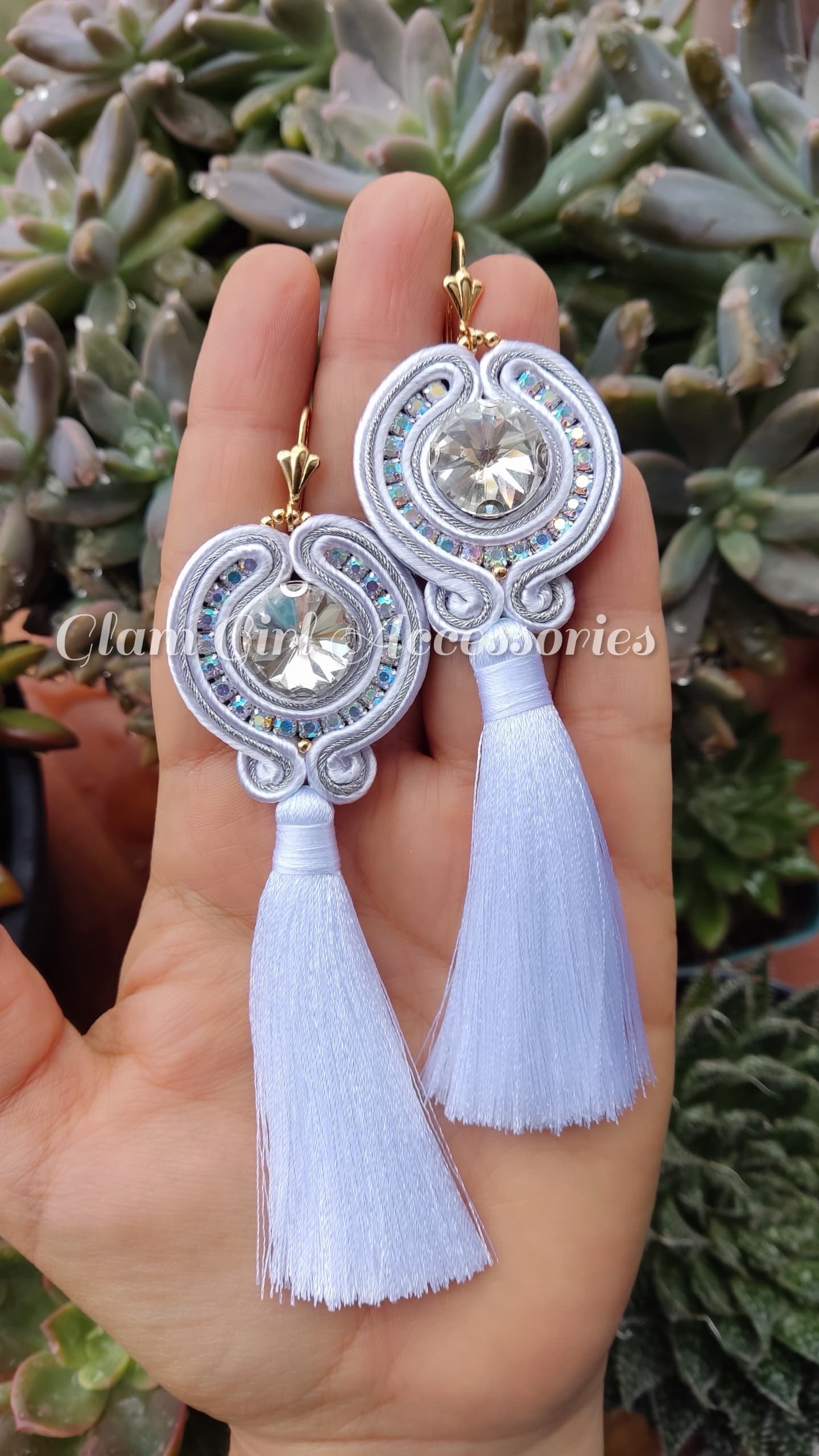 Charlene Crystal Soutache Earrings - Image 9