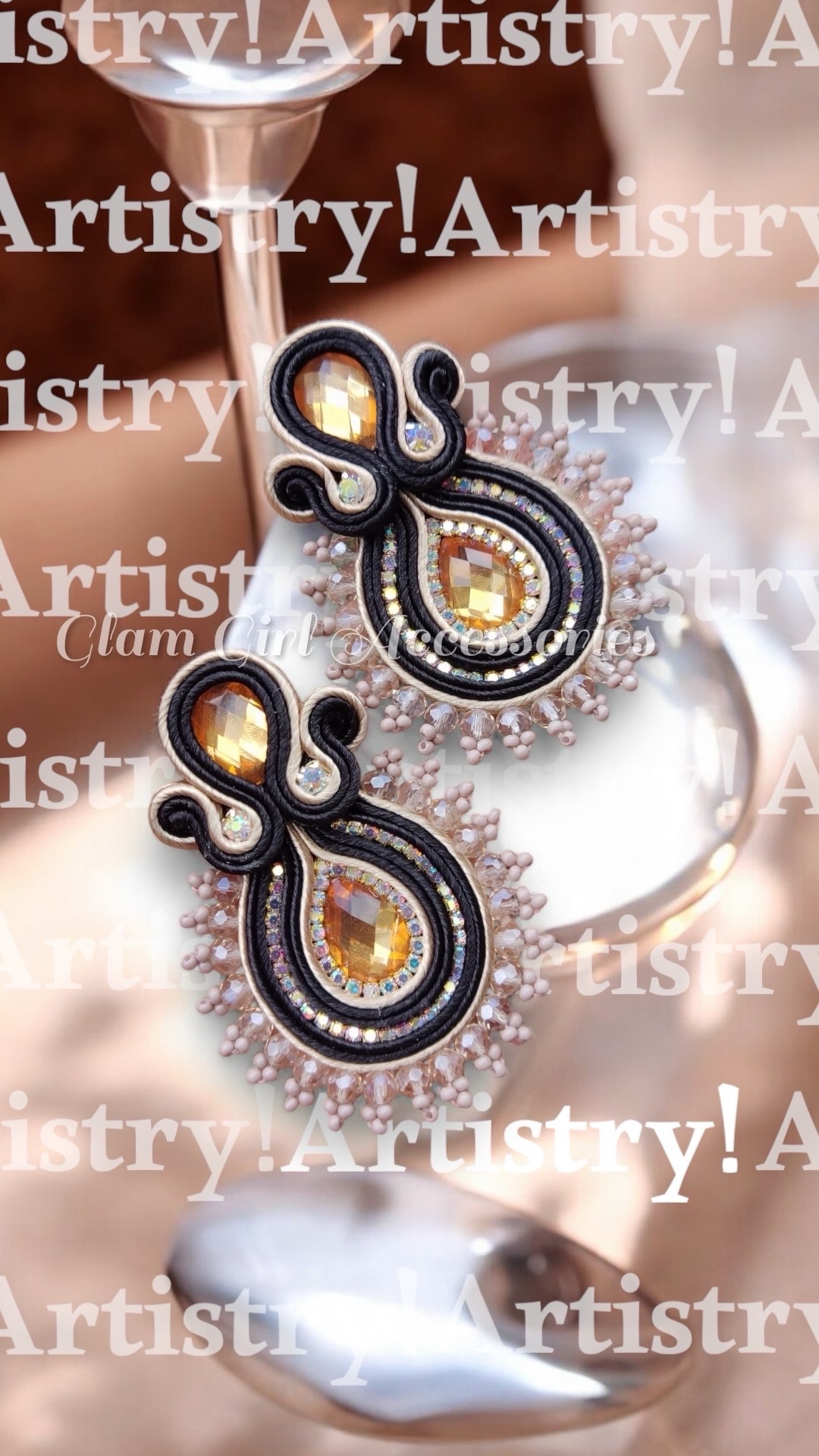 Keyla Crystal Soutache Earrings - Image 11
