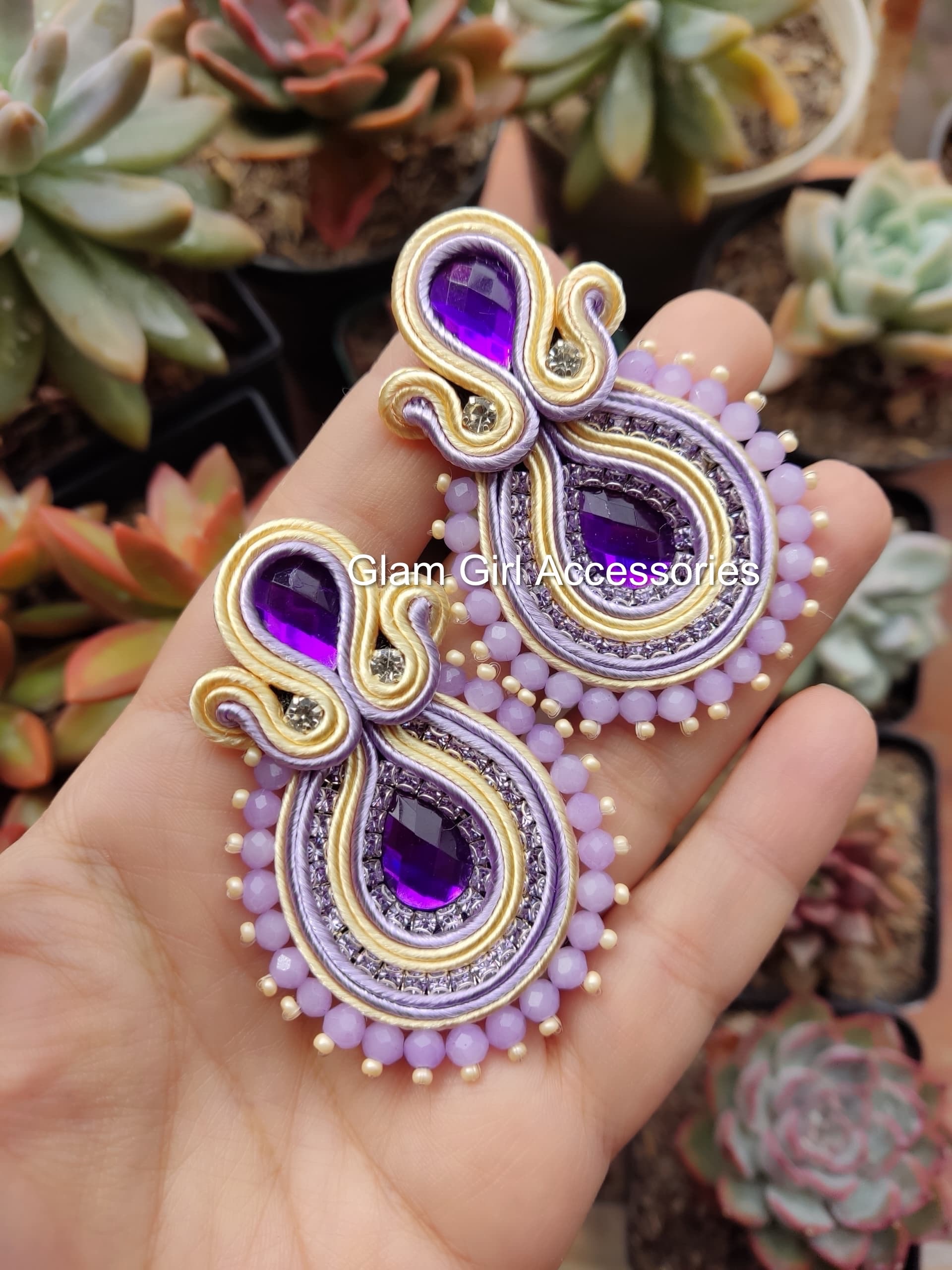 Keyla Crystal Soutache Earrings - Image 2