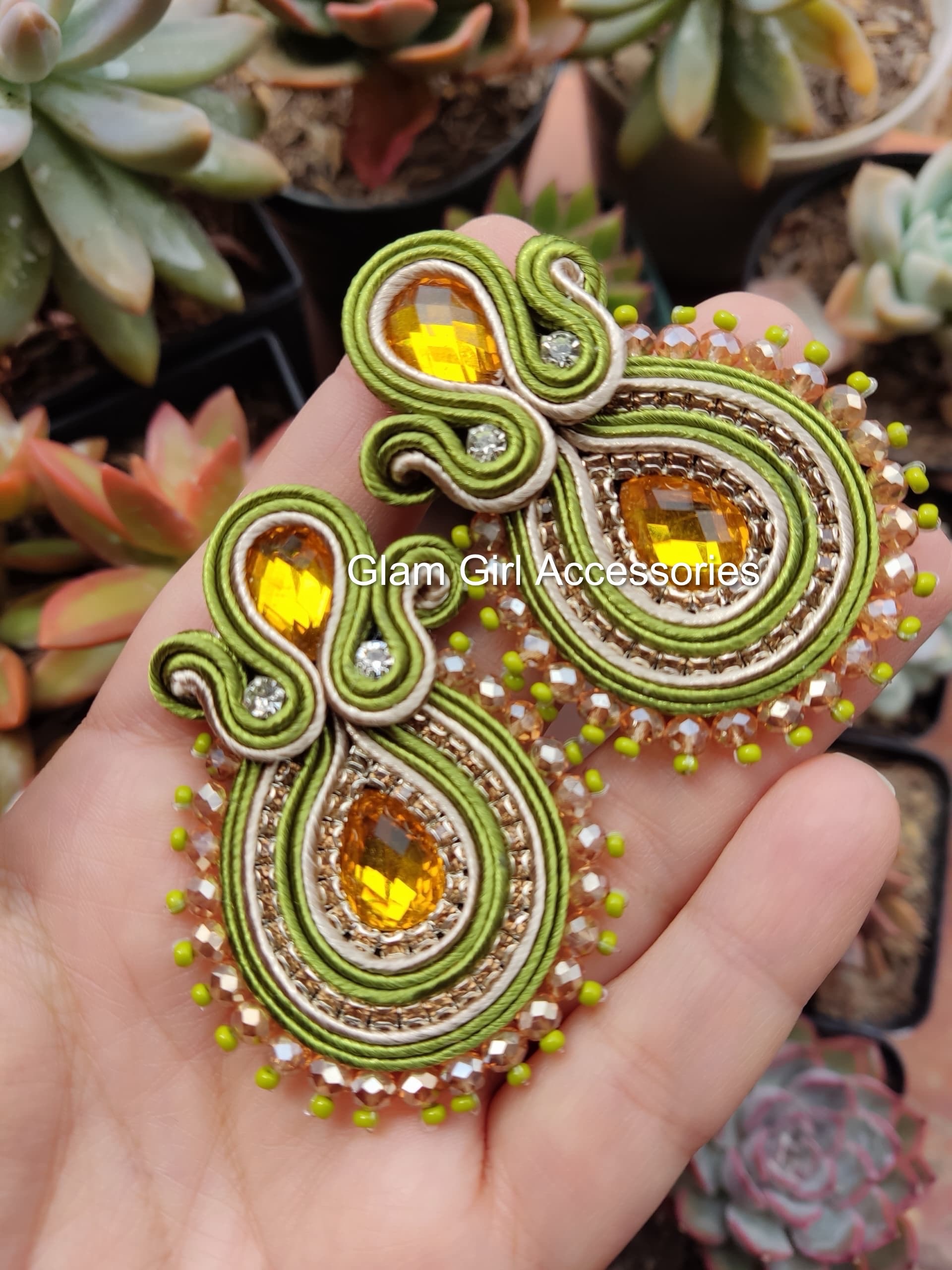 Keyla Crystal Soutache Earrings - Image 4