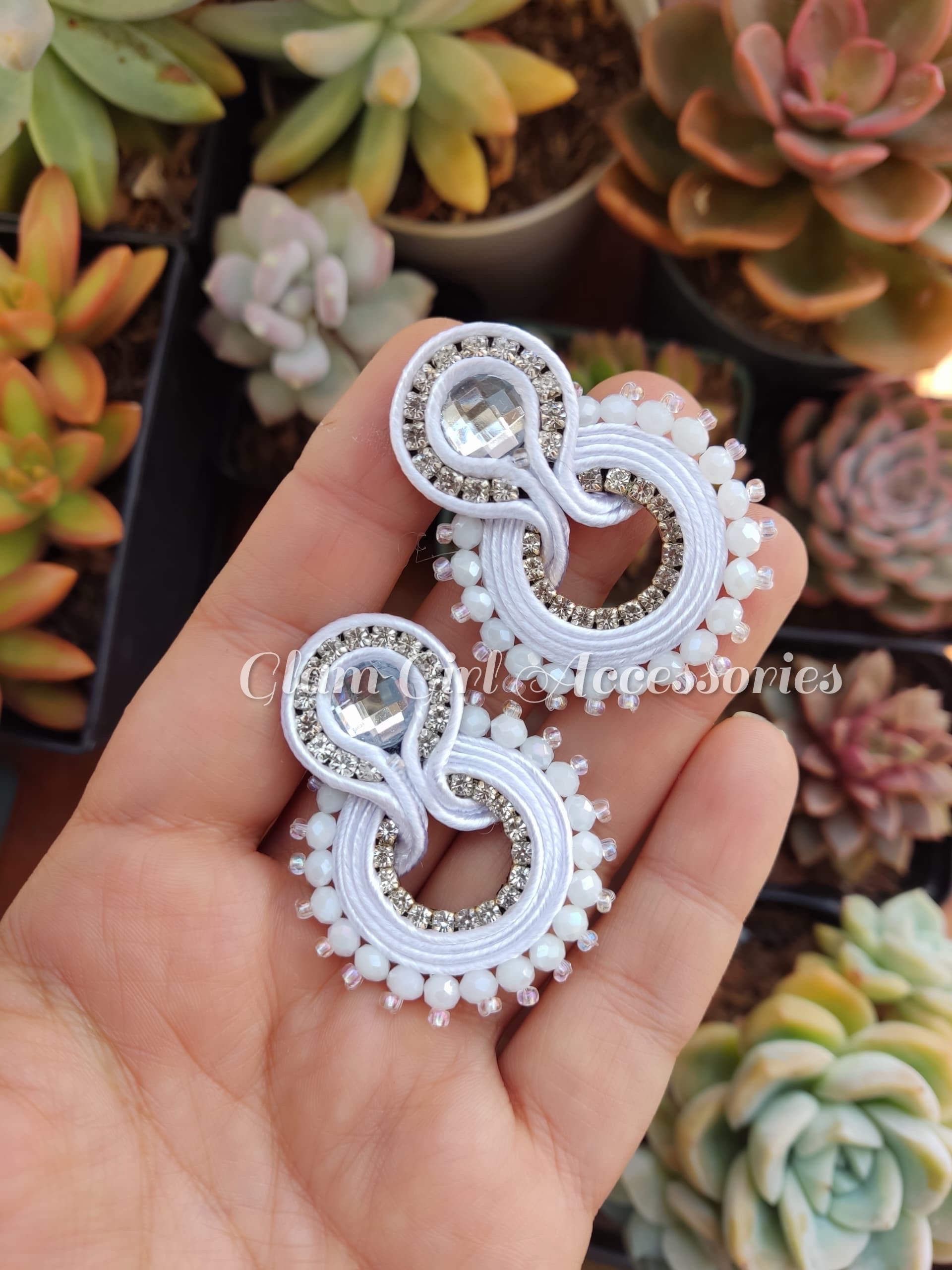 Ruth Crystal Soutache Earrings - Image 5