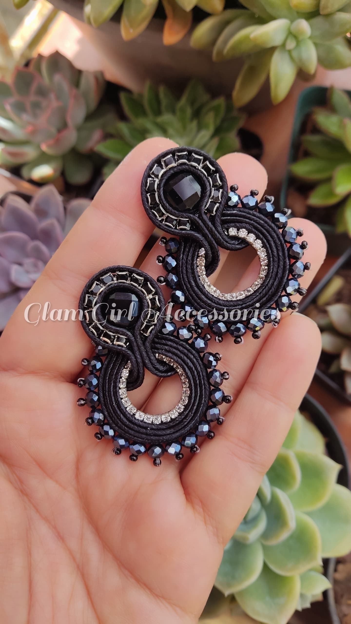 Ruth Crystal Soutache Earrings - Image 8