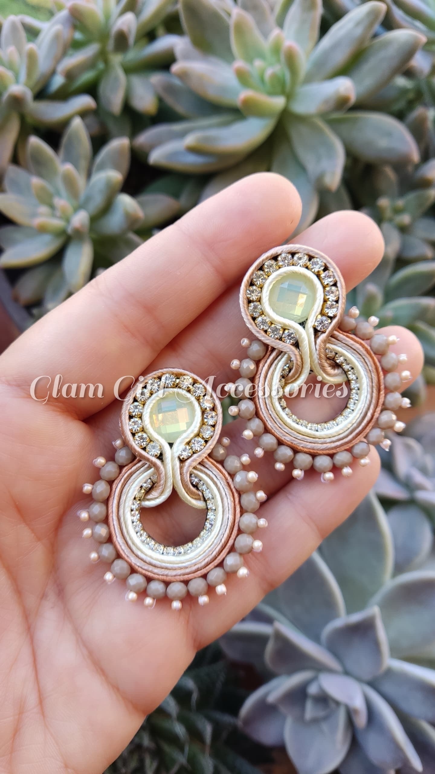 Ruth Crystal Soutache Earrings - Image 9