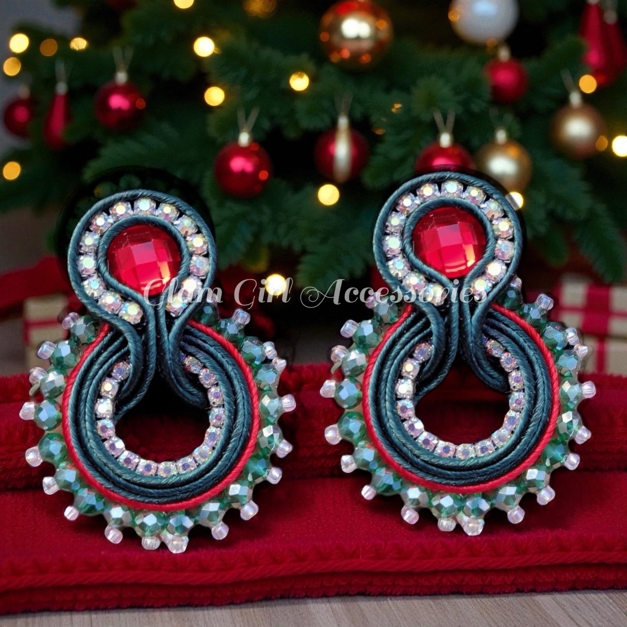 Ruth Crystal Soutache Earrings - Image 4