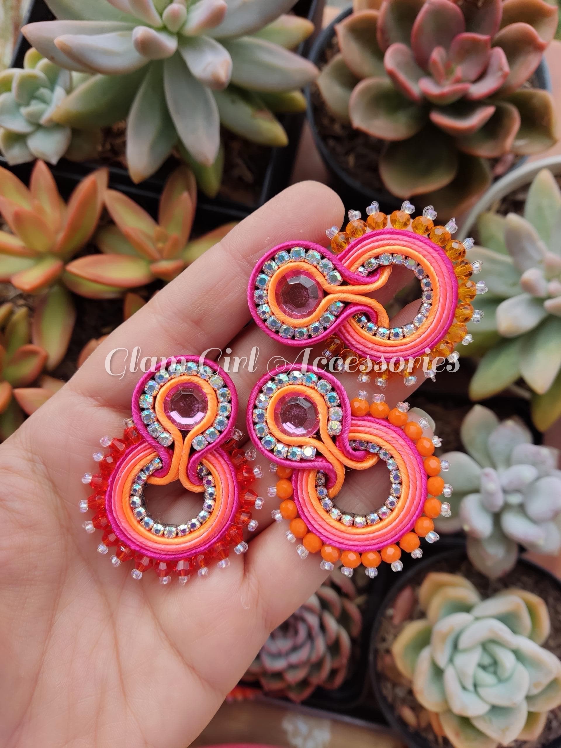 Ruth Crystal Soutache Earrings