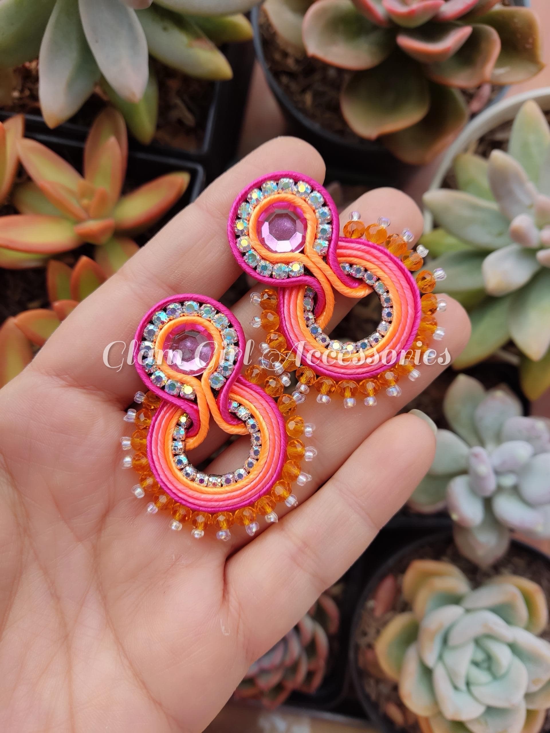Ruth Crystal Soutache Earrings - Image 12