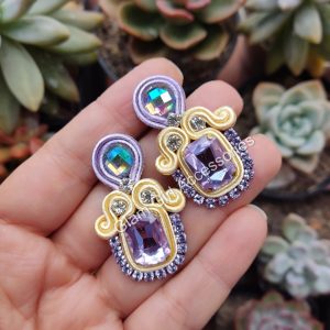 Lune Crystal Soutache Earrings