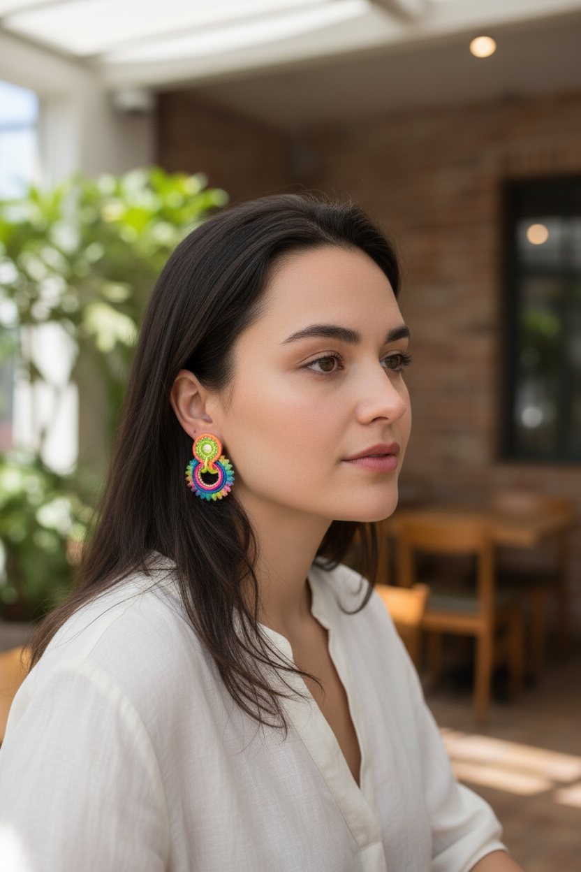 Ruth Crystal Soutache Earrings - Image 15