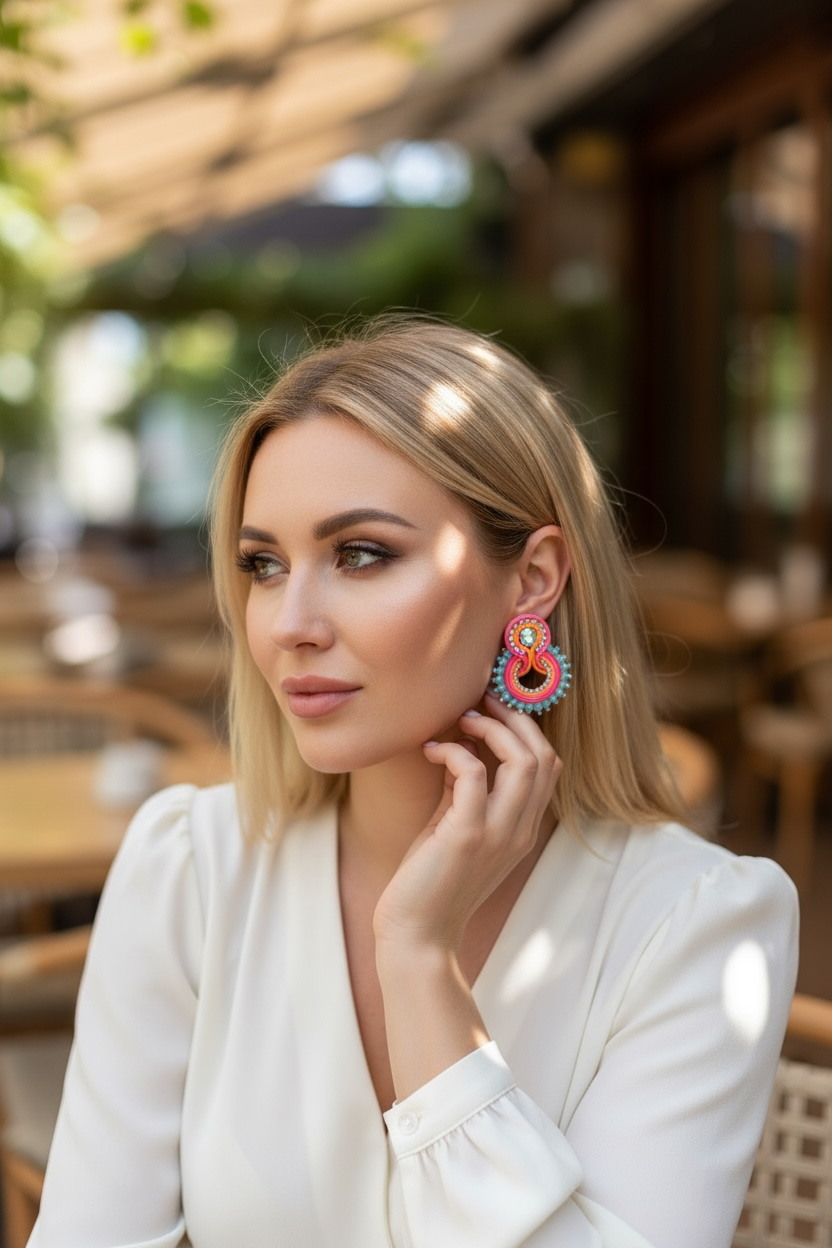 Ruth Crystal Soutache Earrings - Image 14