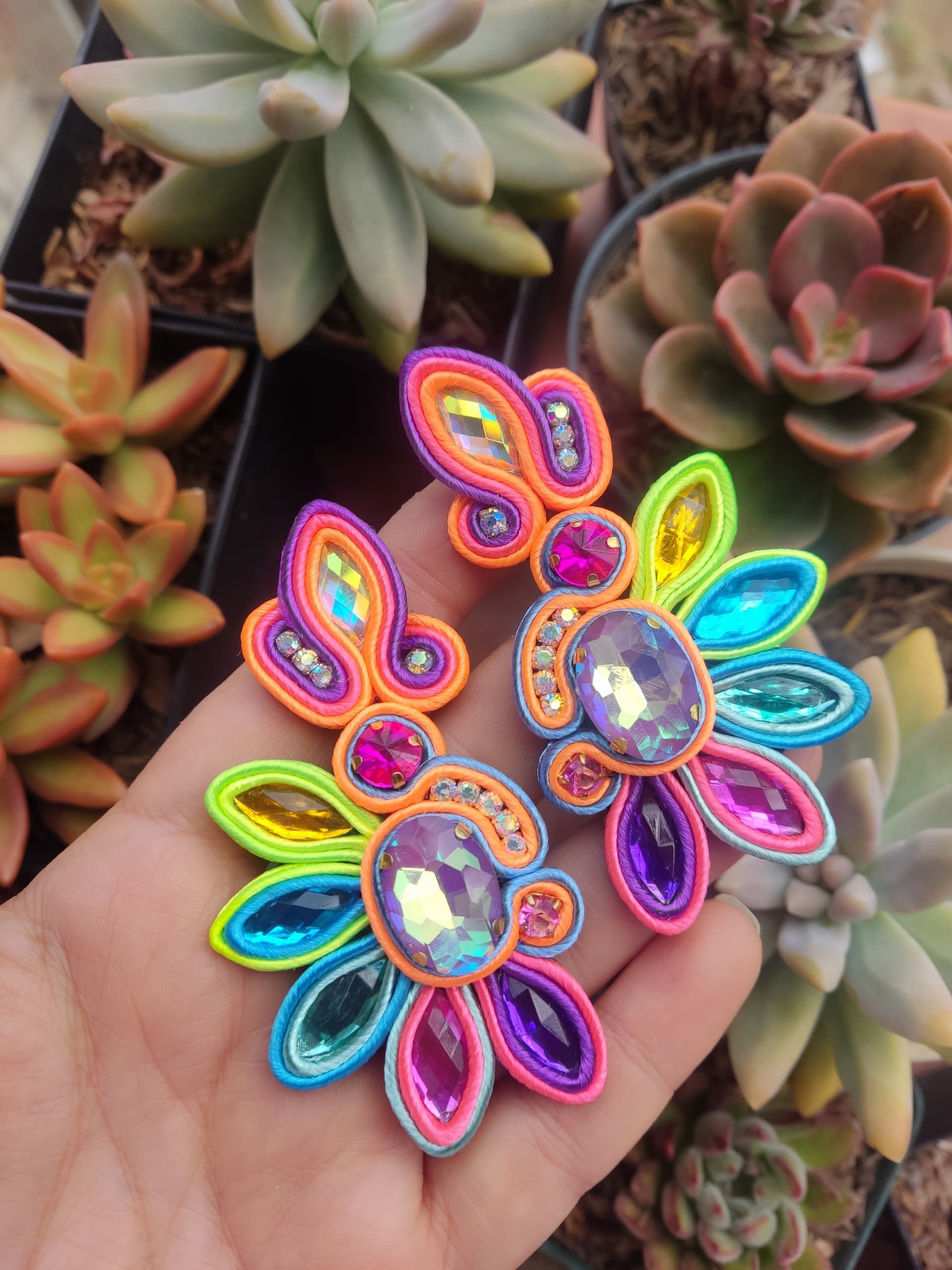 Mieke Crystal Soutache Earrings - Image 4