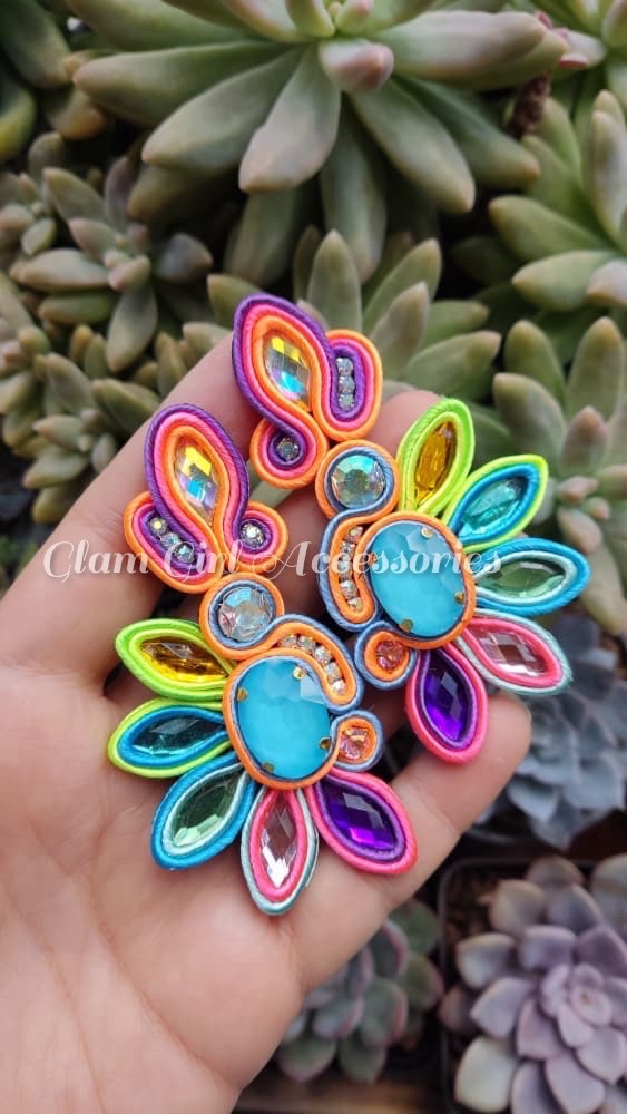 Mieke Crystal Soutache Earrings - Image 11