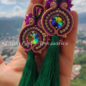 Charlene Deluxe Crystal Soutache Earrings