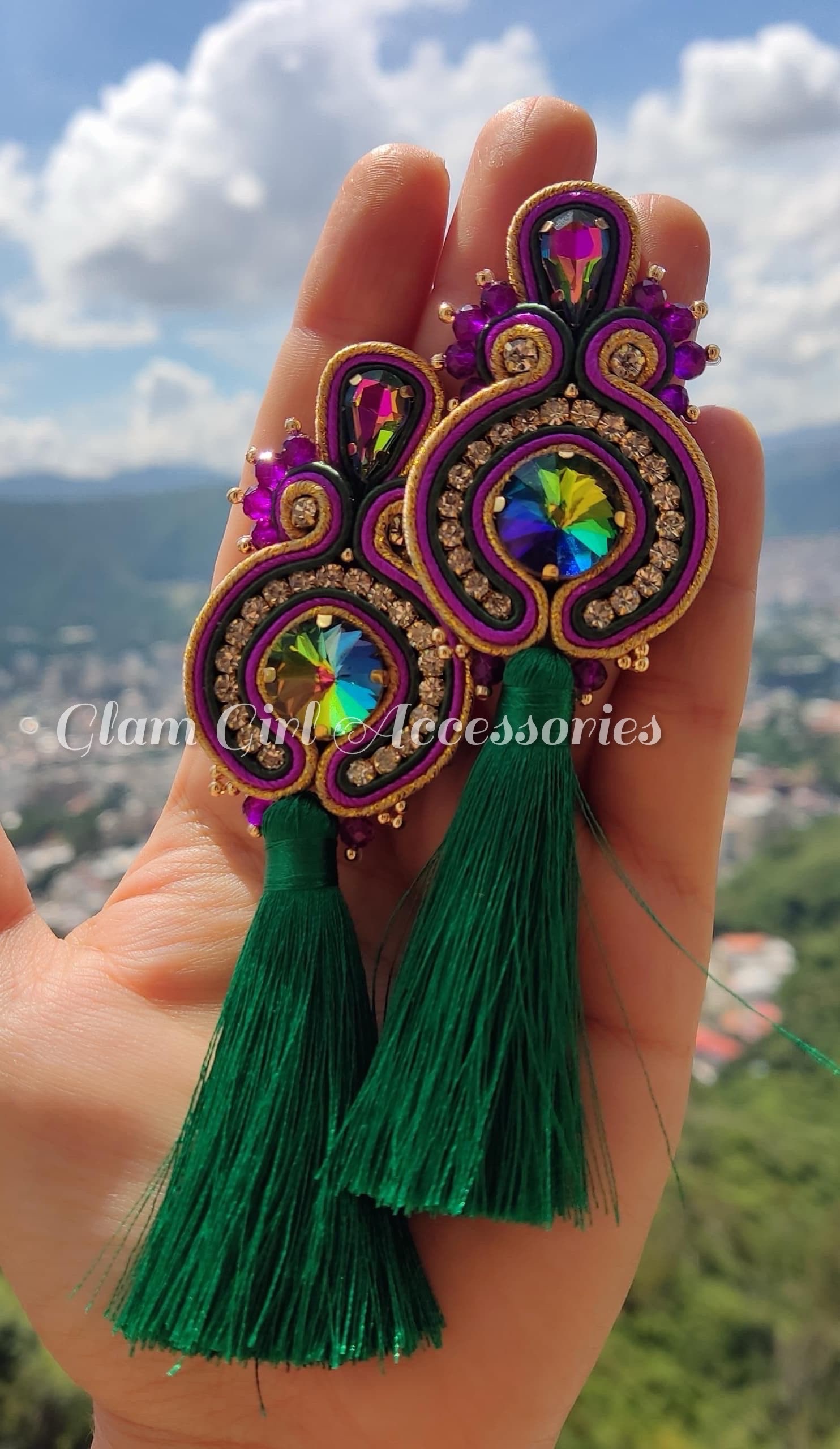 Charlene Deluxe Crystal Soutache Earrings