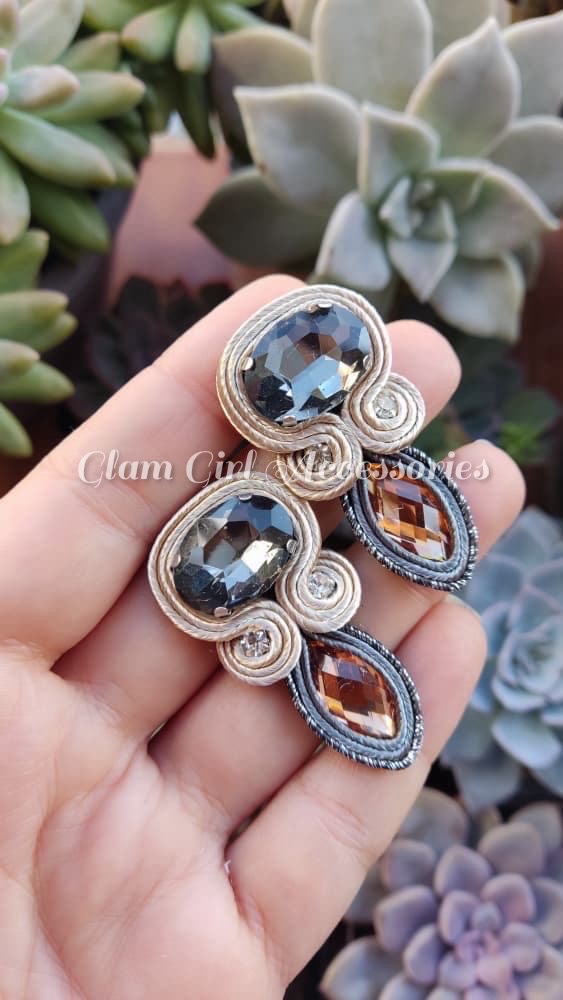 Gerda Crystal Soutache Earrings