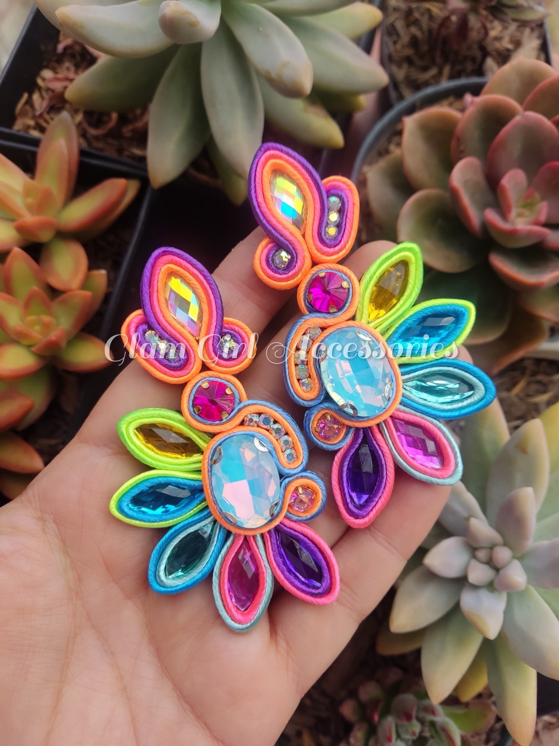 Mieke Crystal Soutache Earrings - Image 8