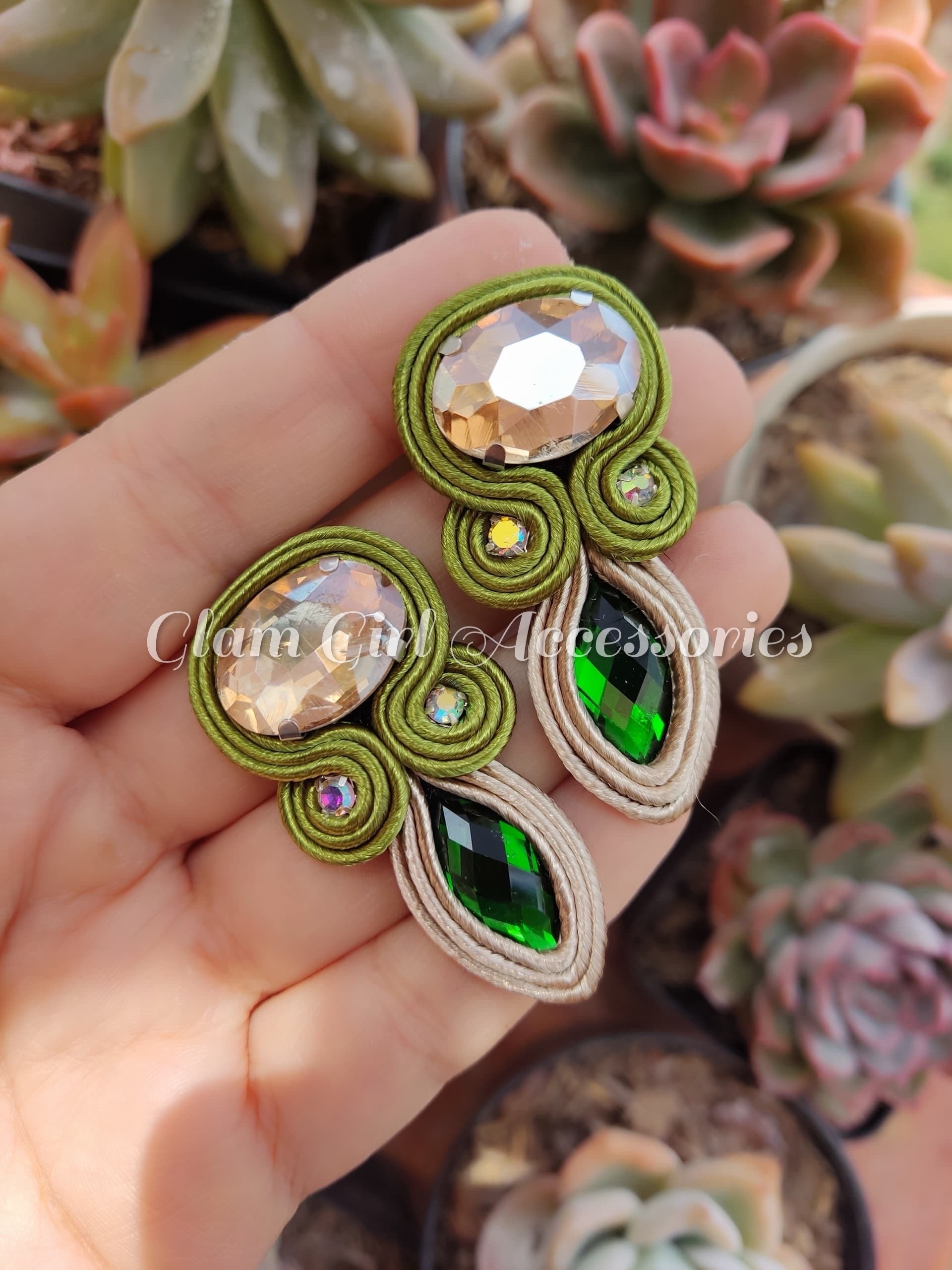 Gerda Crystal Soutache Earrings - Image 9