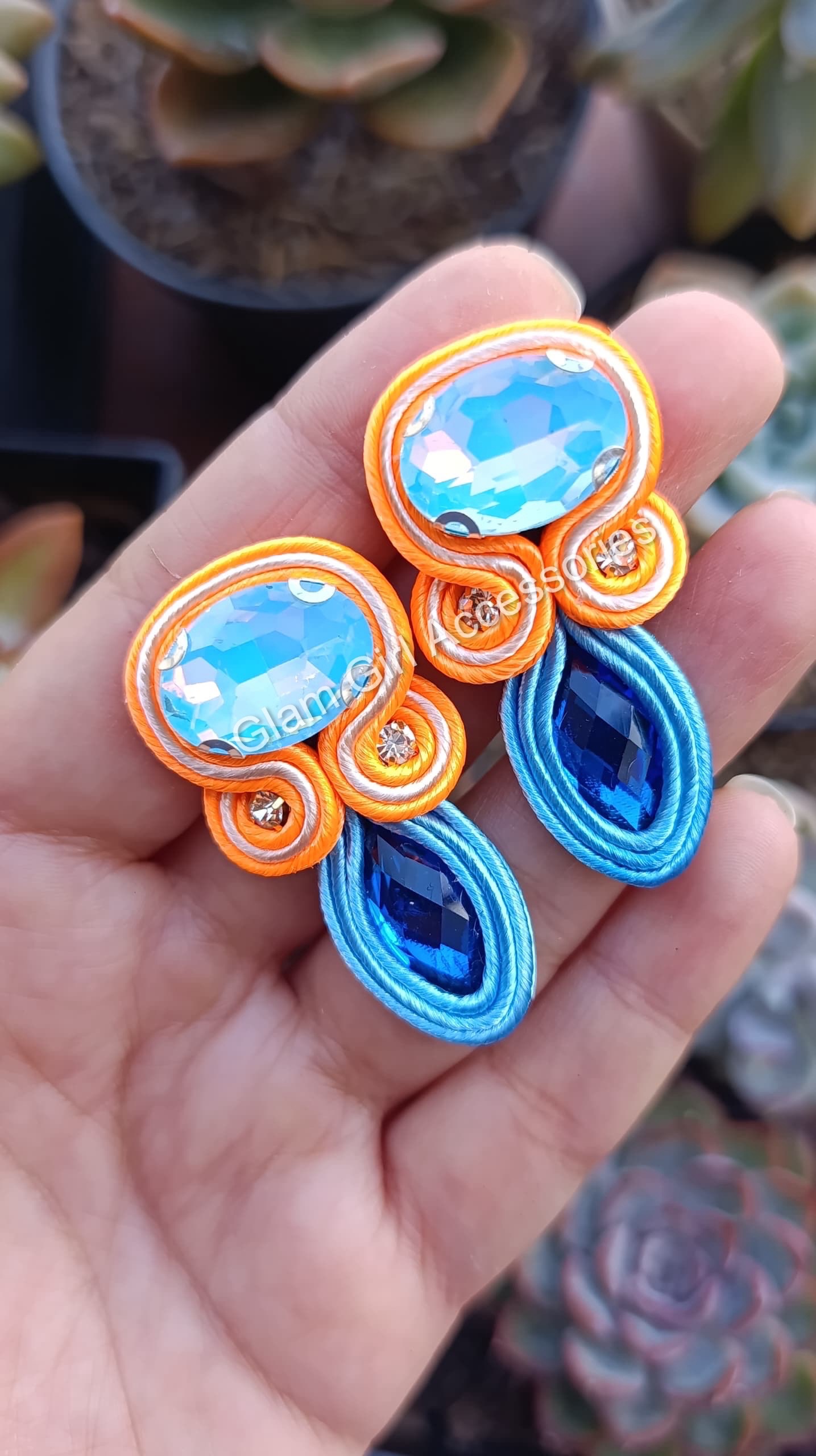 Gerda Crystal Soutache Earrings - Image 6