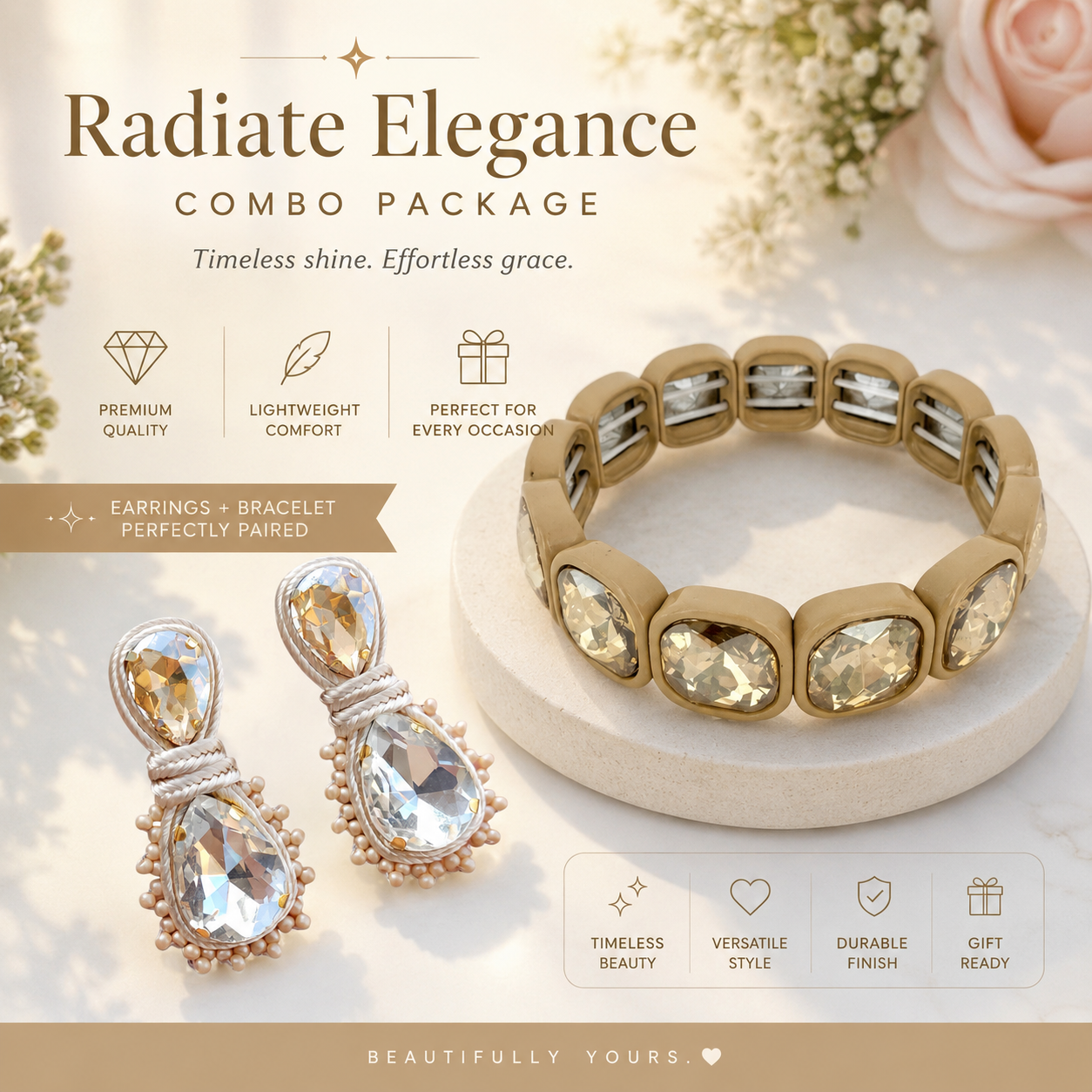 Venezuela Earrings & Crystal Bracelet Combo - Image 10
