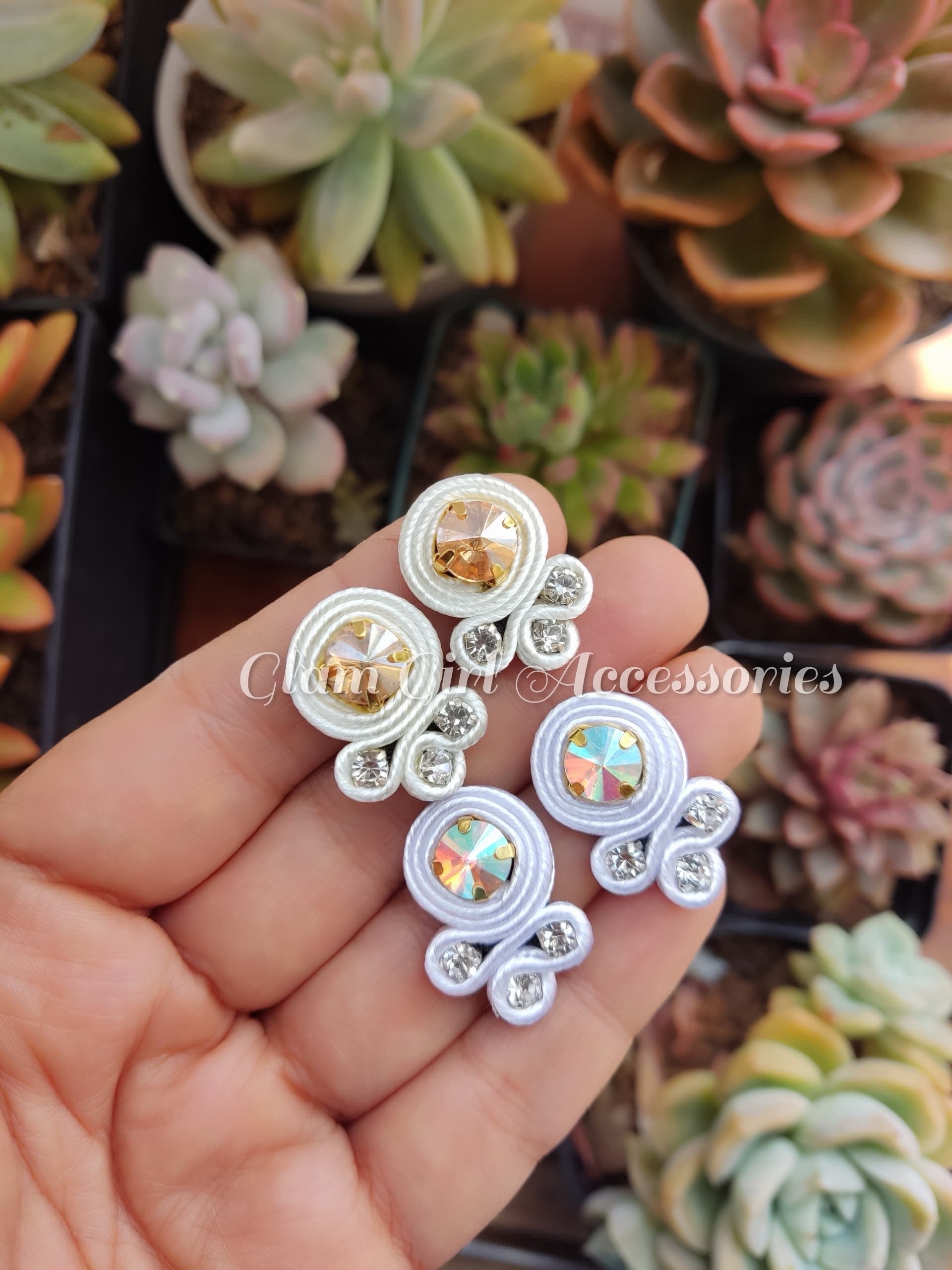 Emma Mini Crystal Soutache Earrings - Image 24