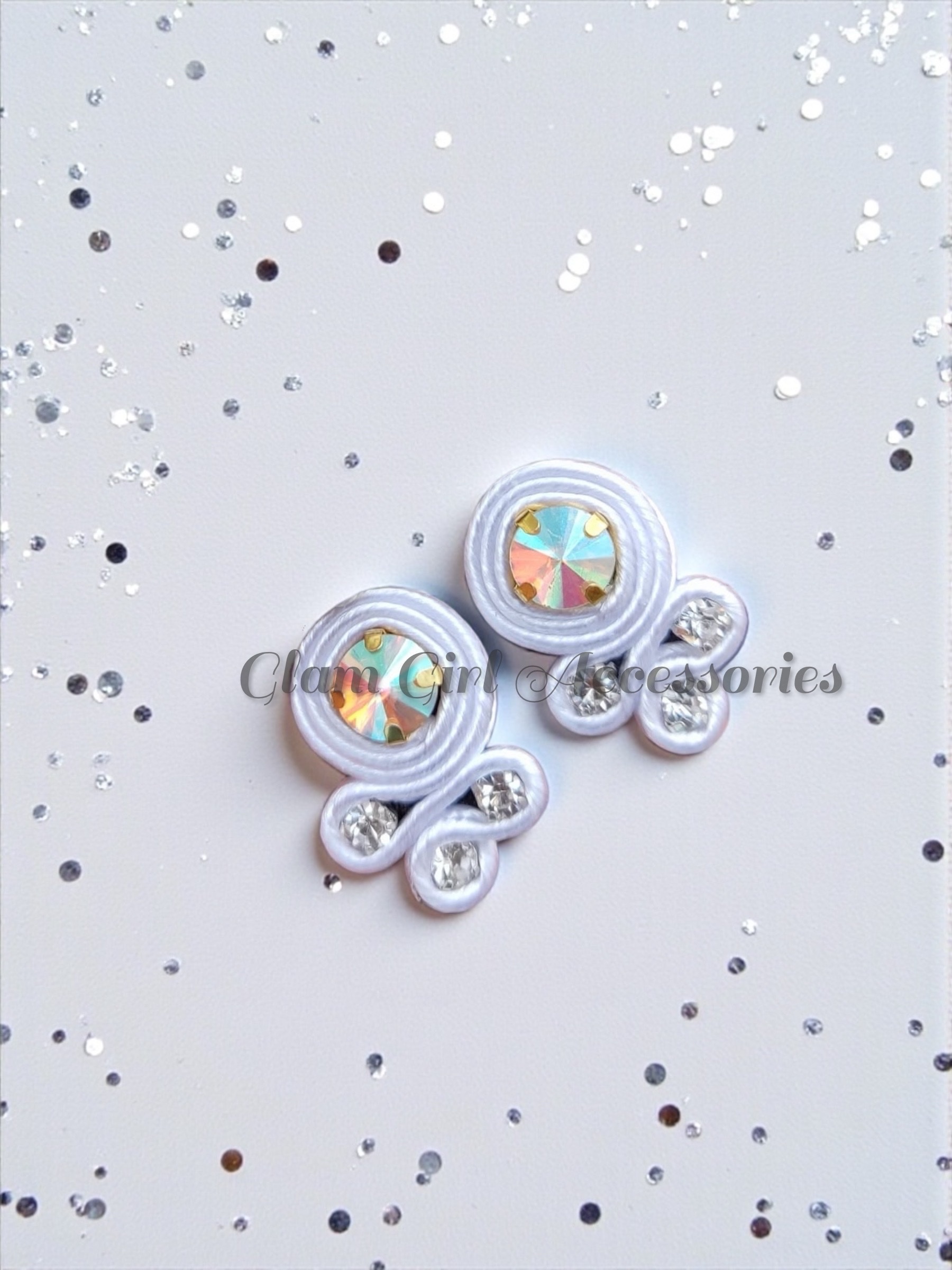 Emma Mini Crystal Soutache Earrings - Image 23