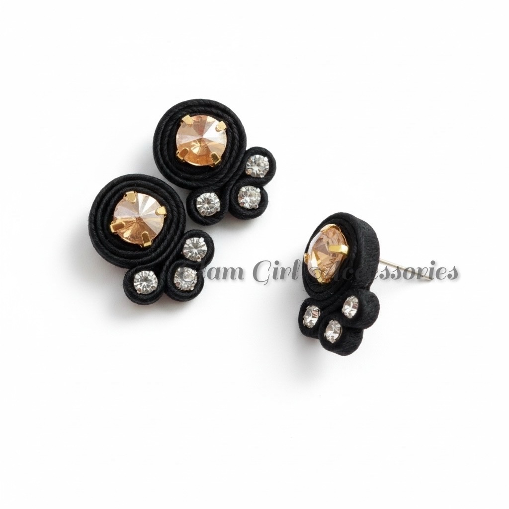 Emma Mini Crystal Soutache Earrings - Image 21