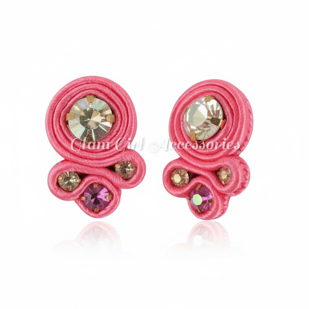Emma Mini Crystal Soutache Earrings - Image 14