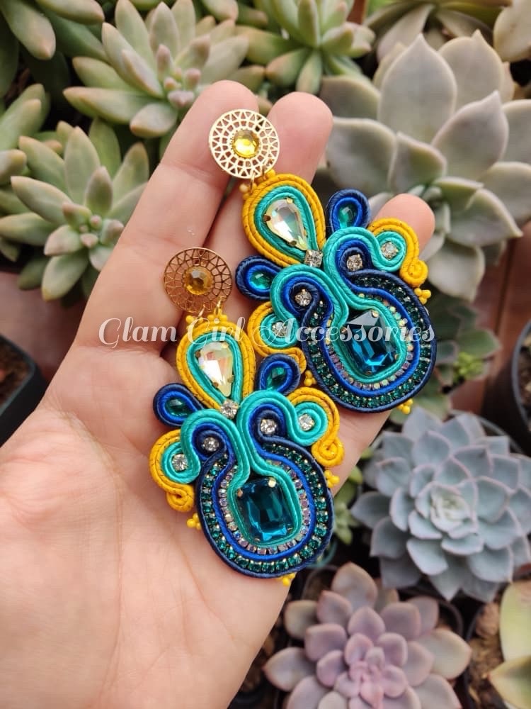 Alana Crystal Soutache Earrings - Image 11