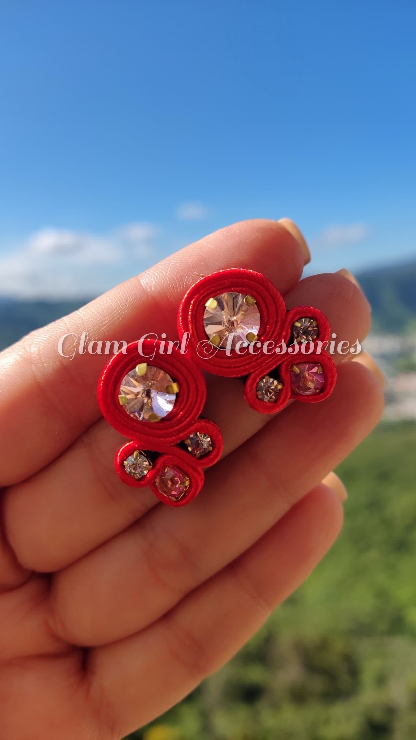 Emma Mini Crystal Soutache Earrings - Image 20
